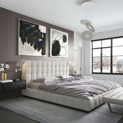 Modern frame luxury bedroom beds hotel design leather bed