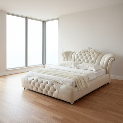 Design Chesterfield Bed Textile Velvet Upholstery Hotel Leather Beds Bedroom