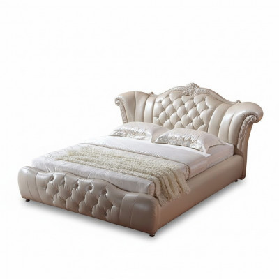 Design Chesterfield Bed Textile Velvet Upholstery Hotel Leather Beds Bedroom
