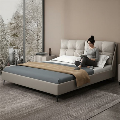 Beds Textile Leather Hotel Luxury Upholstery Velvet Fabric Designer Bed Bedroom