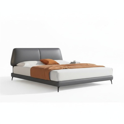 Design luxury double hotel beds marriage leather luxury bedroom bed