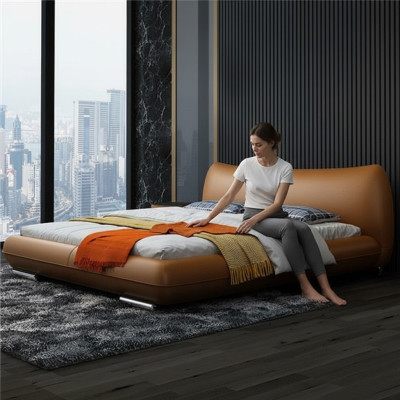 Beds Textile Leather Hotel Luxury Velvet Upholstery Fabric Designer Bed Bedroom