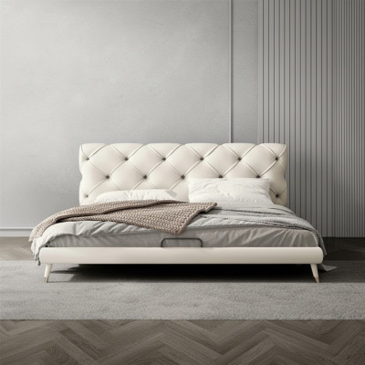 Beds 180x200cm Bedroom Textile Fabric Bed Chesterfield Design Luxury
