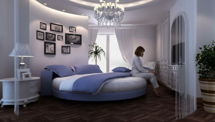 Round Leather Bed 200x200 Luxury Upholstered Round Beds Round Fabric Hotel