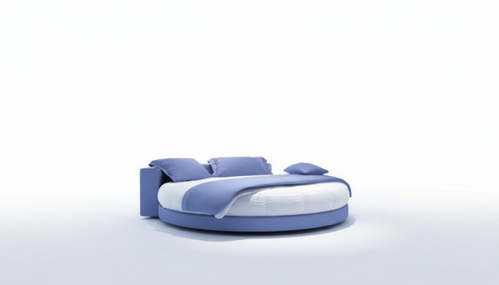 Round Leather Bed 200x200 Luxury Upholstered Round Beds Round Fabric Hotel