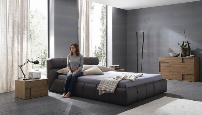 Beds Sleeping Room Leather 180x200cm New Bed Upholstered Design Luxury