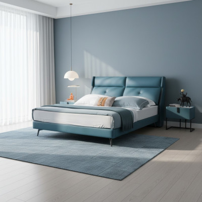 Beds Double Hotel Sleep Room Wood New 180x200cm Bed Upholstery Design