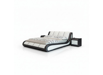 Beds luxury bedroom furniture double bed design fabric hotel blue
