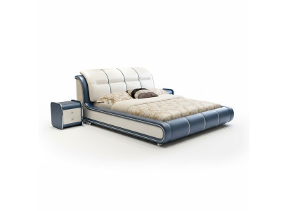 Design fabric furniture hotel green beds bedroom luxury box spring bed