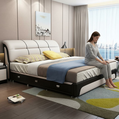 Beds Upholstery Textile Modern Wood Bedroom New Double Bed Chester Bed