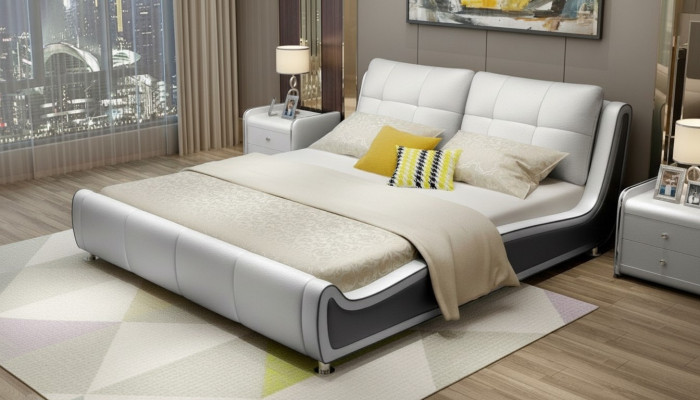 Bed Pillow Design Deco Luxury Double Hotel Beds Marriage Sleep Room Leather