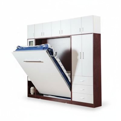 Wardrobe, bed, wall cabinet, beds, wall unit, bedroom, guest room, furniture, shelf