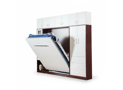 Wardrobe, bed, wall cabinet, beds, wall unit, bedroom, guest room, furniture, shelf