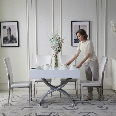 Dining Table & Coffee Table 2in1 Adjustable Coffee Table Table for Dining Room Tables