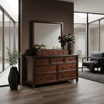 Buffet sideboard dresser with mirror real handmade wood classic sideboards