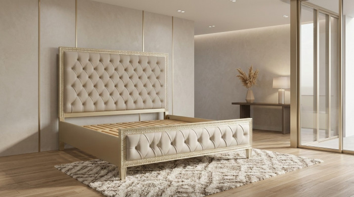 Beds Luxury Bed Hotel Royal Furniture Fabric Design Interior Upholstered Bed Frame