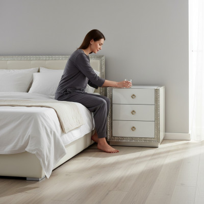 Console side nightstands night tables design wood high-gloss nightstand new