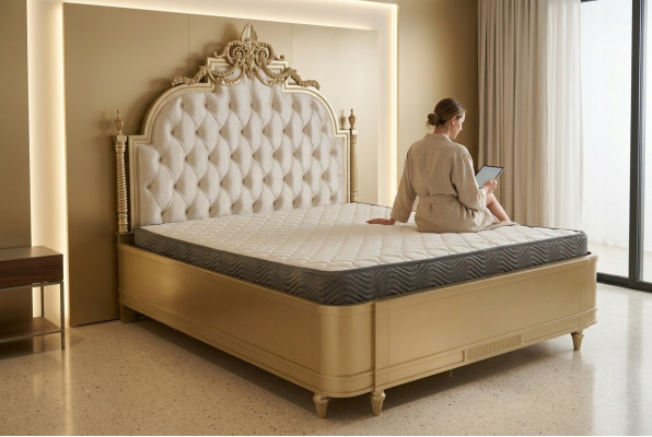 Chesterfield wood double bed design upholstered bed king size bedroom 180x200