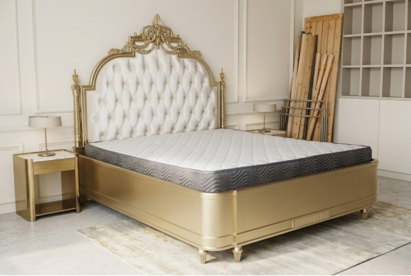 Chesterfield wood double bed design upholstered bed king size bedroom 180x200