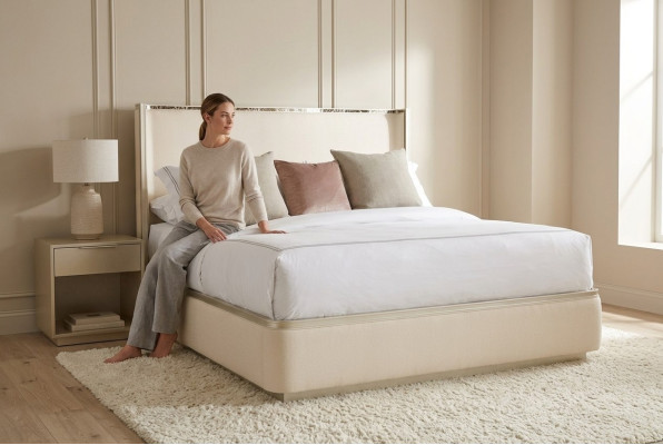 Beds 180x200 cm Textile Hotel Luxury Upholstered Seat Fabric Design Bed Bedroom