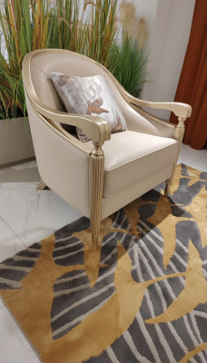 Armchair Italian style furniture decor furniture wood chair single-seater royal