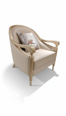 Armchair Italian style furniture decor furniture wood chair single-seater royal