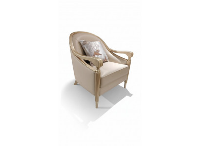 Armchair Italian style furniture decor furniture wood chair single-seater royal