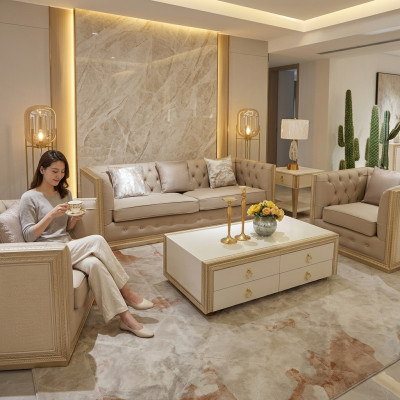 3+1 Seater Upholstered Sofa Set New Design Couch Sofa