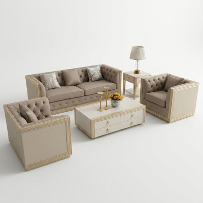 3+1 Seater Upholstered Sofa Set New Design Couch Sofa