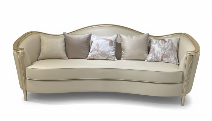 Luxury Sofa Furniture Living Room Sofas 3-Seater Couch Solid Wood Italian Style New