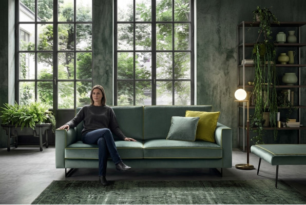 Italian sofa design luxury upholstered couch modern sofa 3-seater alfitalia new