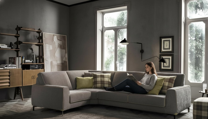 Italian corner sofa couch sofas corner set furniture fabric textile