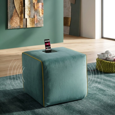 Stool Charging Station Mobile Phone Upholstered Stool Seat Stool Ottoman Pouf Footstool