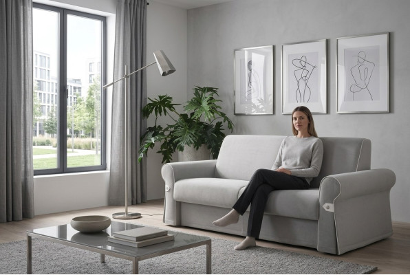 Living Room Design Sofas Upholstered Sofas Two Loveseats Textile Sofa 2-Seater New