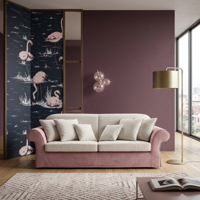 Classic upholstered furniture sofas design luxury couch sofa textile sofas pink 3-seater