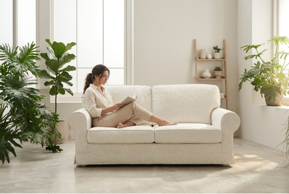 Textile Fabric Luxury 3-Seater Couch Upholstered Wooden Frame Sofa Textile Couch Alfitalia