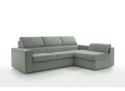 L-shaped sofa furniture leather upholstery living room modern luxury green alfitalia