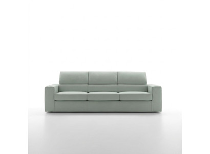 Modern luxury design sofa, 3-seater furniture, upholstery light green textile wood alfitalia