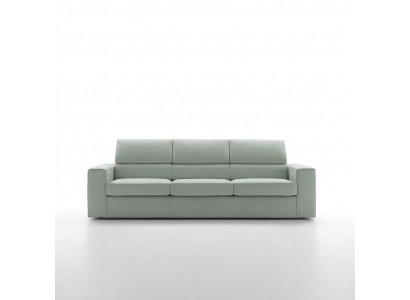 Modern luxury design sofa, 3-seater furniture, upholstery light green textile wood alfitalia