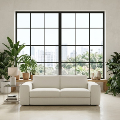 Living room upholstered furniture sofas fabric wood luxury Alfitalia design sofa 3-seater
