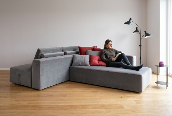 Sofa L-shape fabric couch corner upholstered seat sofa living room modern alfitalia