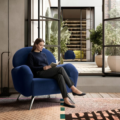 Sofa Couch Upholstered Chair Modern Contemporary Upholstered Armchair Italy 1-Seater