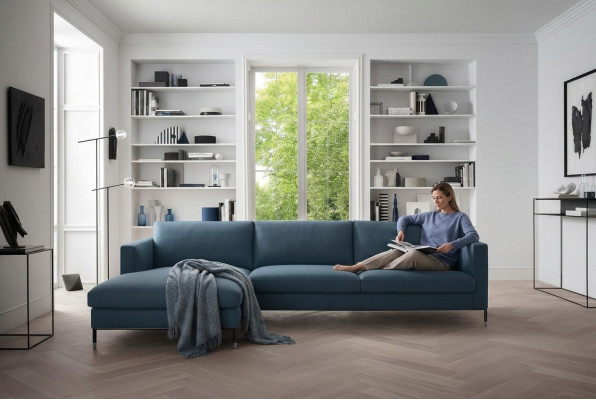 Leather sofa living area corner sofa XXL upholstered corner seat couch L-shape living room