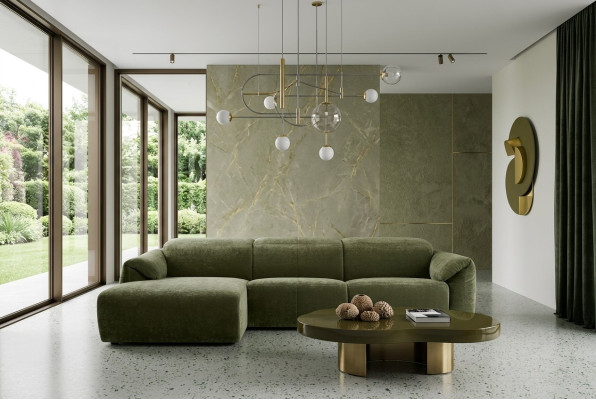Fabric sofa couch living landscape sofa seat corner sofa L-shape Italy new