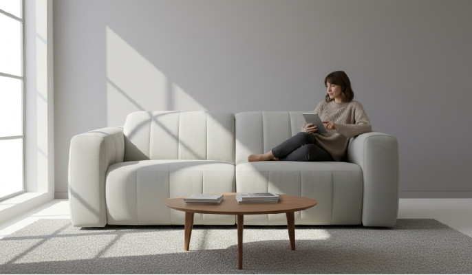 Sofas Room Furniture Gray Seat Three-Seater Couch Upholstery Design Sofa Modern 3-Seater