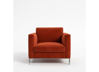 Design Lounge Club Relax Armchair Chair Upholstery TV Textile Red Luxury Fabric New