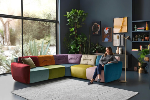 Corner sofa textile corner living landscape design corner sofa sofa couch Italy Alfitalia