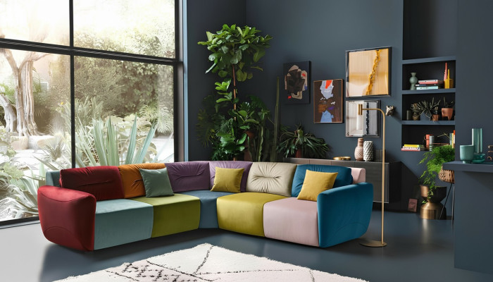 Corner sofa textile corner living landscape design corner sofa sofa couch Italy Alfitalia