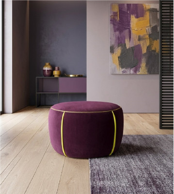 Oval Design Upholstered Stool Footstool Ottoman Seat Fabric Upholstered Pouf