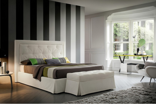 Chesterfield Beds 180x200cm Bedroom Textile Fabric Bed Design Luxury Hotel